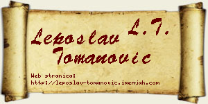 Leposlav Tomanović vizit kartica